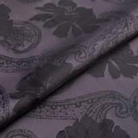 Ткань подкладочная "Gamma"   Taffeta с рисунком   JTR   52\% полиэстер, 48\% вискоза   500 х  145 см ± 2 см №121 т.фиолетово-розовый (огурцы,цветы)