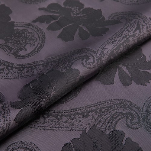 Ткань подкладочная "Gamma"   Taffeta с рисунком   JTR   52\% полиэстер, 48\% вискоза   500 х  145 см ± 2 см №121 т.фиолетово-розовый (огурцы,цветы)