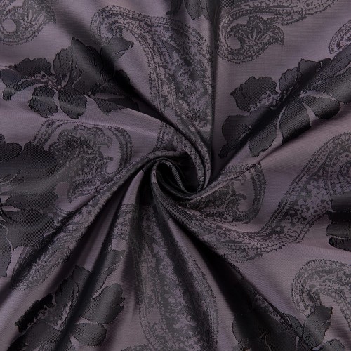 Ткань подкладочная "Gamma"   Taffeta с рисунком   JTR   52\% полиэстер, 48\% вискоза   500 х  145 см ± 2 см №121 т.фиолетово-розовый (огурцы,цветы)