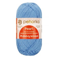 Пряжа Пехорская ПТ "Жемчужная"   50\% хлопок, 50\% вискоза   5 шт. х  100 г  425 м №015 т.голубой