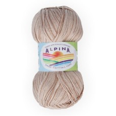 Пряжа ALPINA "HOLLY MELANGE"   100\% мерсеризованный хлопок   10 шт. х  50 г  200 м ± 10 м №10 бежевый/т.бежевый
