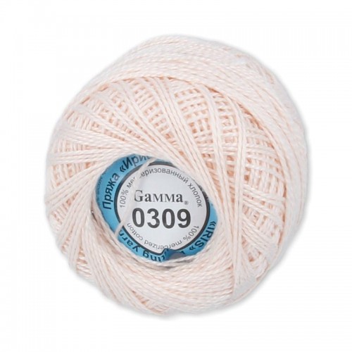 Пряжа "Gamma"   Ирис   100\% хлопок   10 шт. х  10 г  82 м ± 3 м №0309 св-розовый
