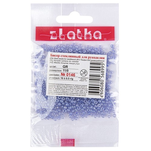 Бисер "Zlatka" GR   11/0   (0201-0228)   10 х  10 г №0212 зеленый