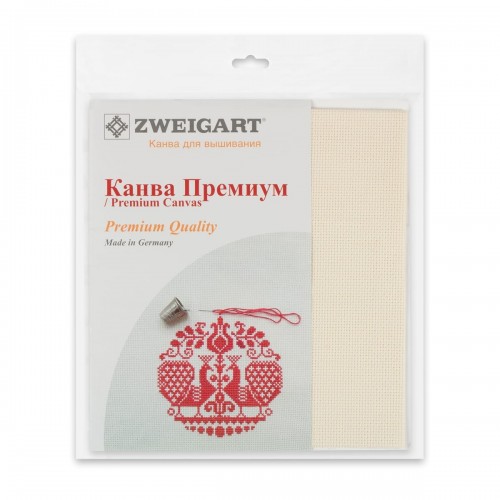 Канва К04   "Zweigart"   Aida Premium №14   ФАСОВКА   100\% хлопок   30 х 40 см ± 2 см 100 белый