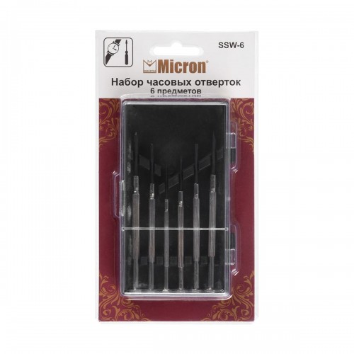 "Micron"   Набор часовых отверток   SSW-6   в блистере 6 отвёрток