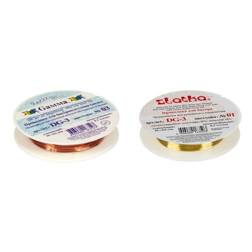 "Zlatka"   / "Gamma"   Проволока для бисера   DG-3  d 0.3 мм  12 х  10 м ± 0.5 м №05 зеленый