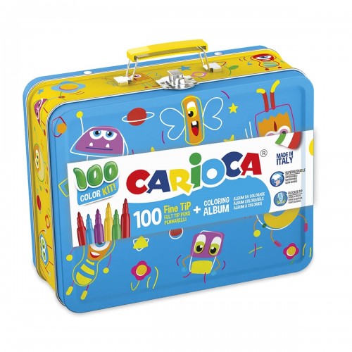"Carioca"   Набор для рисования 100 фломастеров и альбом-раскраска   101 предмет шт. ( в чемоданчике ) 42500