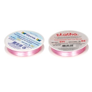 "Zlatka"   / "Gamma"   Эластомерная нить (спандекс)   DS  d 1 мм  10 х  18 м ± 0.5 м №04 бело-розовый