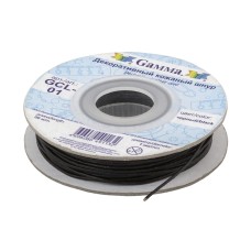 Шнур "Gamma"   1 мм  GCL-01   кожаный   20 м черный