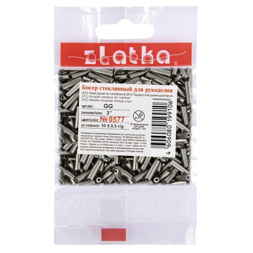 Бисер "Zlatka" СТЕКЛЯРУС   GG   3"   (0571-0585)   10 х  10 г №0585 серебро