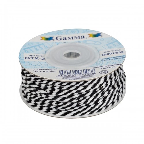 Шнур "Gamma"   2 мм  GTX-25   бечевка   25 м ± 0.5 м №026/001 красный/белый
