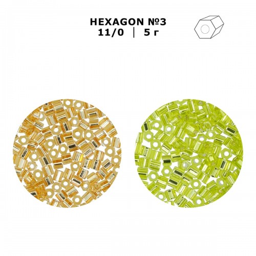 Бисер Япония "TOHO" 11/0   HEXAGON №3   2.2 мм  5 х  5 г №0026 бл.сиреневый