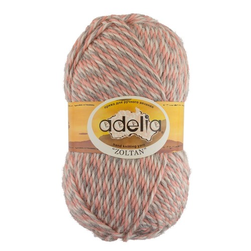 Пряжа ADELIA "ZOLTAN"   100\% шерсть   5 шт. х  100 г  115 м ± 5 м №164 синий-серый