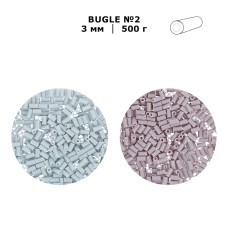 Бисер Япония "TOHO" BUGLE №2   3 мм  500 г №0049F черный матовый