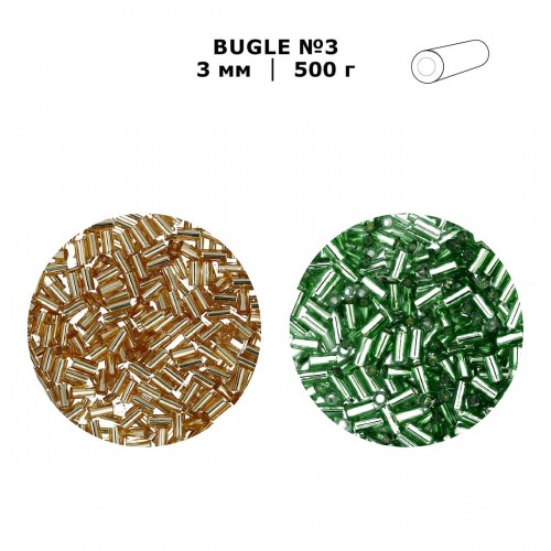 Бисер Япония "TOHO" BUGLE №3   3 мм  500 г №0022 св.золотистый