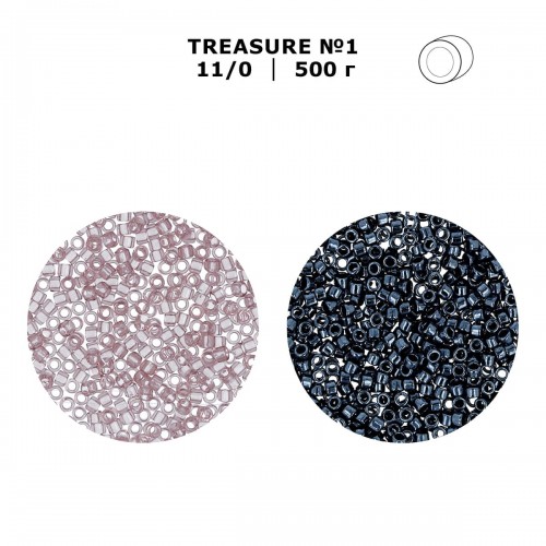Бисер Япония "TOHO" 11/0   TREASURE №1   1.6 мм  500 г №0777 белый/радужный