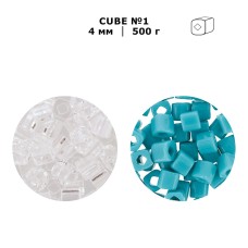 Бисер Япония "TOHO" CUBE №1   4 мм  500 г №0041 белый