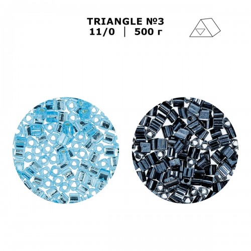Бисер Япония "TOHO" 11/0   TRIANGLE №3   2.2 мм  500 г №0780 св.розовый/радужный