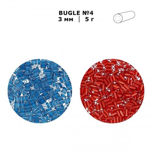 Бисер Япония "TOHO" BUGLE №4   3 мм  5 х  5 г №0021F белый