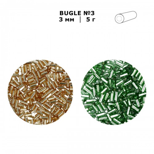 Бисер Япония "TOHO" BUGLE №3   3 мм  5 х  5 г №0029 т.серебристый