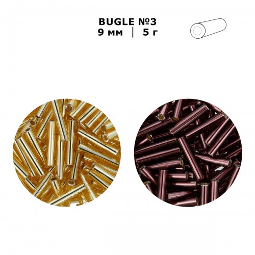 Бисер Япония "TOHO" BUGLE №3   9 мм  5 х  5 г №0081 т. серый