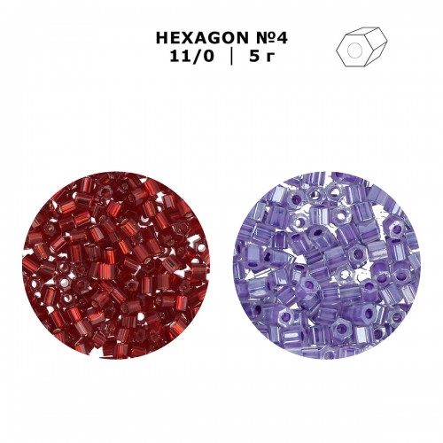 Бисер Япония "TOHO" 11/0   HEXAGON №4   2.2 мм  5 х  5 г №0022F св.золотистый
