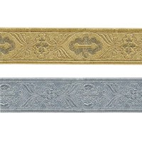 Лента жаккардовая 20 мм  "Gamma"   TRJ-65   10 м  отделочная(галун православный) серебро