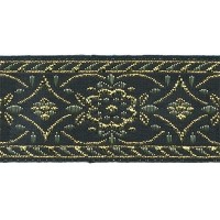 Лента жаккардовая 25 мм  "Gamma"   TRJ-76   10 м  отделочная золото