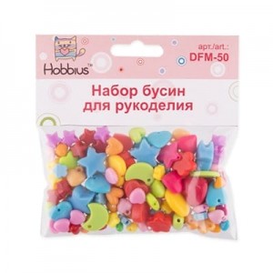 "Hobbius"   Набор бусин для рукоделия "Ассорти"   DFM-50   10 х  50 г №03 розочки