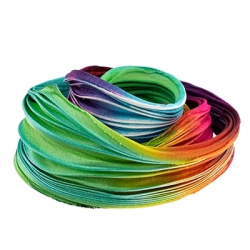 Лента декоративная "Floranta" Shibori   (Шибори)   120 мм  20 см №107e радуга 2