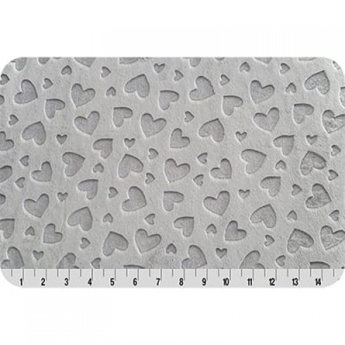 "PEPPY"   Плюш   EMBOSSED HEART   ФАСОВКА   48 x 48 см  455 г/кв.м  100\% полиэстер SILVER