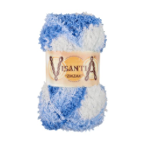 Пряжа VISANTIA "ZIKZAK"   100\% полиэстер   5 шт. х  100 г  100 м ± 3 м №6605 зеленый-бл.зеленый