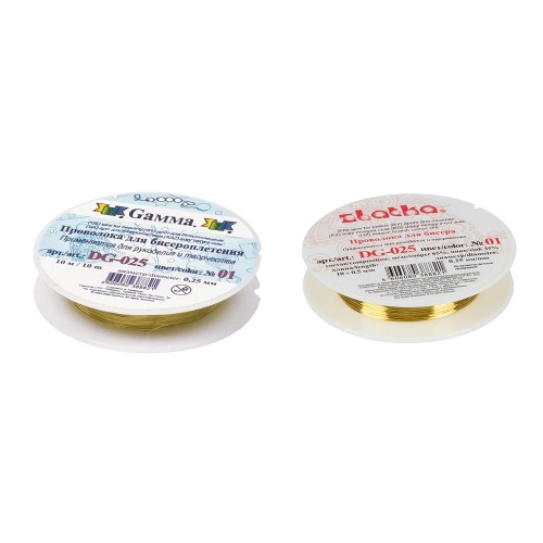 "Zlatka"   / "Gamma"   Проволока для бисера   DG-025  d 0.25 мм  12 х  10 м ± 0.5 м №06 черный