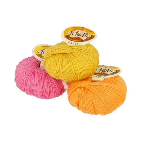 Пряжа ADELIA "KATTY"   100\% шерсть   10 шт. х  50 г  150 м ± 10 м №08 бордовый
