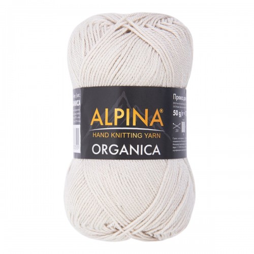 Пряжа ALPINA "ORGANICA"   80\% хлопок, 20\% лён   10 шт. х  50 г  170 м ± 8 м №04 кремовый