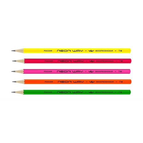 "ВКФ"   "Neon way"   NW04   Карандаш графитный неоновый   заточенный   ТМ (HB)   72 шт. 1540 желтый