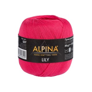 Пряжа ALPINA "LILY"   100\% мерсеризованный хлопок   10 шт. х  50 г  175 м ± 5 м №002 ЧЕРНЫЙ
