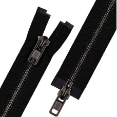 Молния Металл оксид (черный никель) ZIP 8B-2   двухзамковая   65 см Тип 8   10 шт  разъёмная   "Gamma"  ЧЕРНЫЙ №310