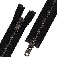 Молния Металл оксид (черный никель) ZIP 8B-2   двухзамковая   80 см Тип 8   10 шт  разъёмная   "Gamma"  ЧЕРНЫЙ №310