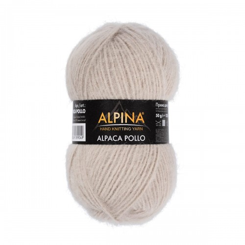 Пряжа ALPINA "ALPACA POLLO"   80\% альпака, 20\% акрил   4 шт. х  50 г  125 м ± 6 м 04 св.голубой