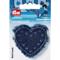 "PRYM"   925611   Термоаппликация Сердечко синий с бахромой