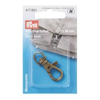 Фурнитура сумочная металл "PRYM"   417901   Карабин   7х38 мм  1 шт. под состаренную латунь