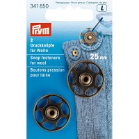 Кнопка пришивная "PRYM"   341850   для вязаных изделий   латунь  d 25 мм  2 шт. под состаренную латунь