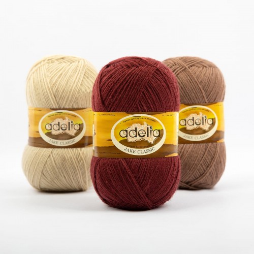 Пряжа ADELIA "JAKE CLASSIC"   75\% шерсть, 25\% нейлон   5 шт. х  100 г  410 м ± 15 м  СК/Распродажа №09 т.коричневый