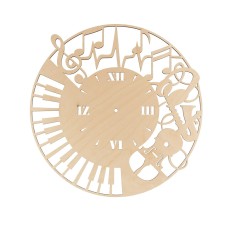 Заготовка для декорирования "Mr. Carving"   ВД-849   Часы музыканта   фанера  d 40 см х  0.4 см .