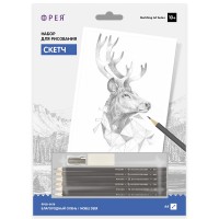 "ФРЕЯ"   RPSB-0018   "Благородный олень" Скетч   для раскраш. чернографитными карандашами   29.7 х  21 см  1 л. .
