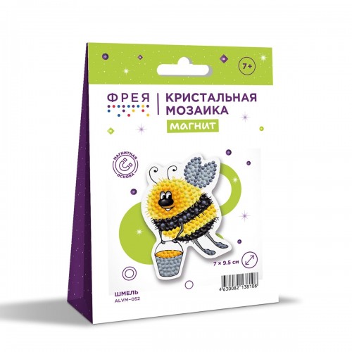 Кристальная (алмазная) мозаика  "ФРЕЯ" ALVM-052   магнит "Шмель" 7 х 9.5 см