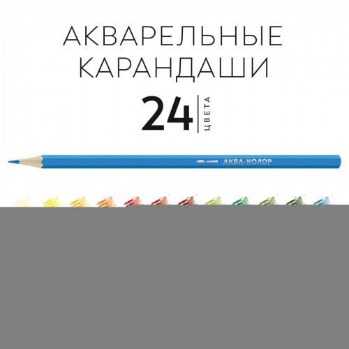 "Аква-колор"   "Изостудия"   IZO-WCP24   Набор акварельных карандашей   заточенный   4 х  24 цв. .