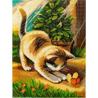 Кристальная (алмазная) мозаика  "ФРЕЯ" ALPD-016   на подрамнике "Игры на солнце" 30 х 40 см