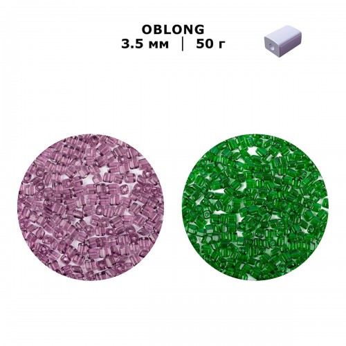 Бисер Чехия OBLONG   321-71001   3.5 мм  50 г 60150 св.синий
